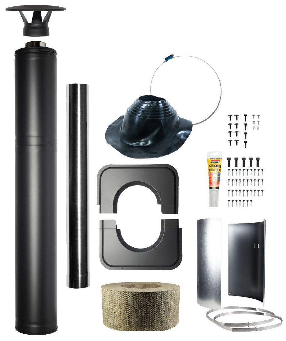 Sauna Wood Stove Chimney Kit, 1500mm, Stainless Steel M