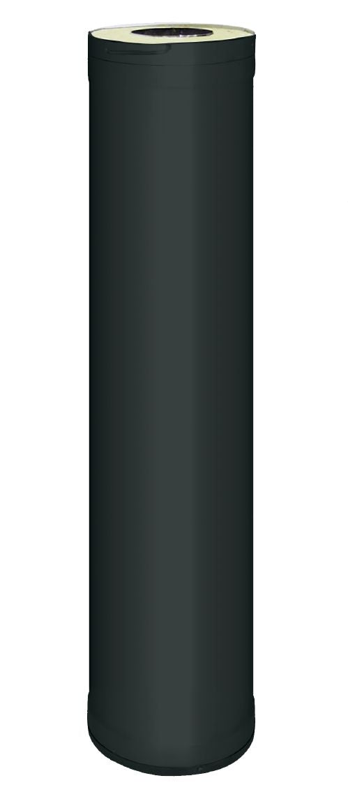 Sauna Wood Stove Chimney Extension, 1000mm, Black Steel