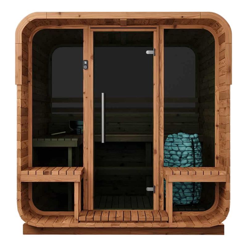 Thermory Square Sauna Kit #41 with Porch