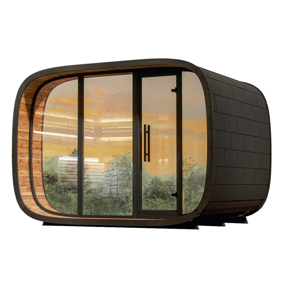 Round Cube DOUBLE Outdoor Sauna Kit