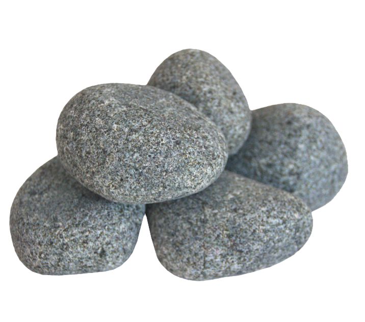 Sauna Heater Stones, Rounded Olivine, 5-10cm, 33lbs (4 Packs)