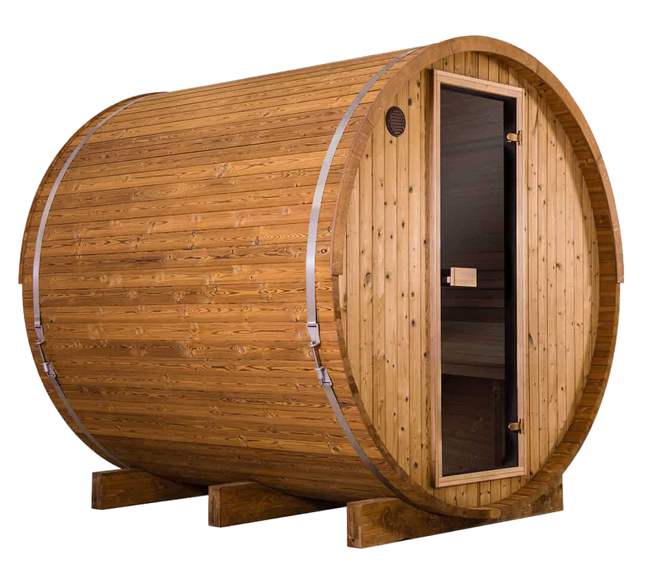 Thermory Outdoor Barrel Sauna Kit #52 With Half Moon Window