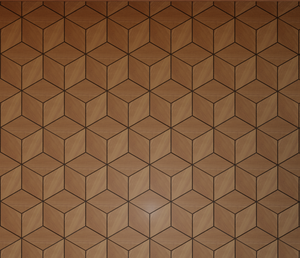 Decorative hexagon panel on the back wall