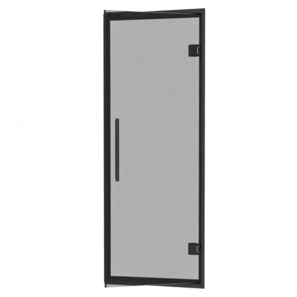 Black Aluminum Frame Steam Room Door, Grey Glass, 685x1895mm (27″ x 74 5/8″)