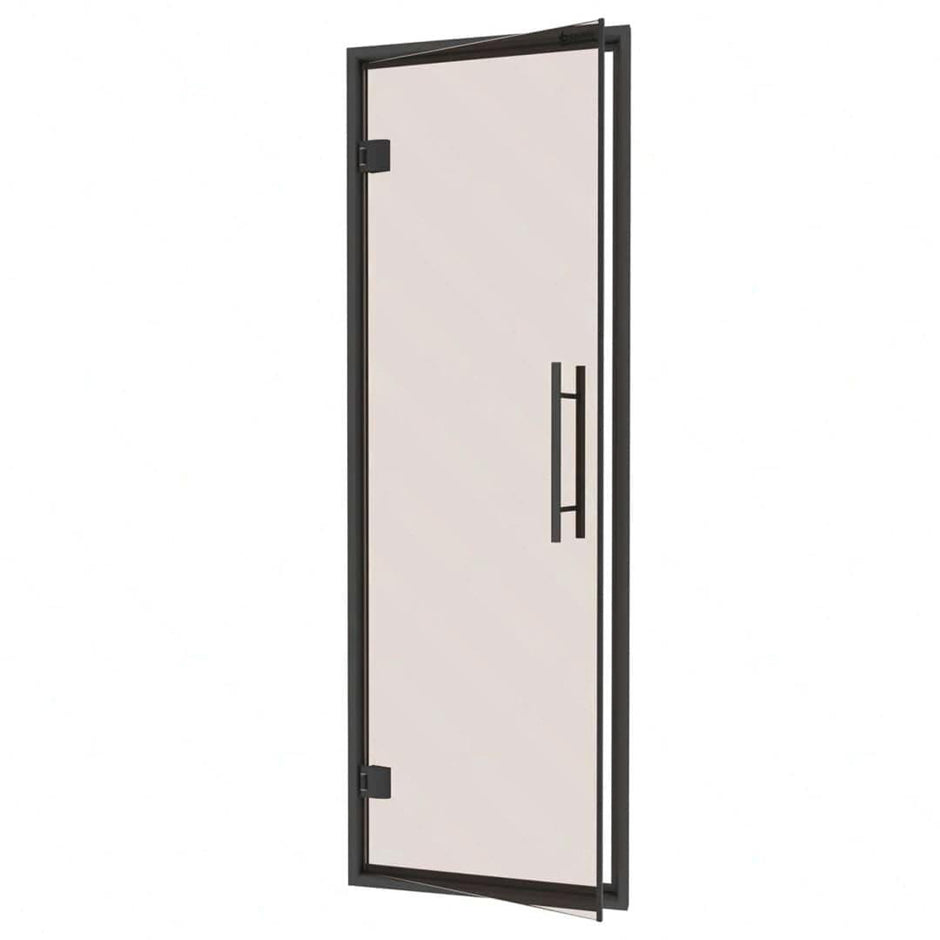 Black Aluminum Frame Steam Room Door, Bronze Glass, 685x2095mm (27″ x 82 1/2″)