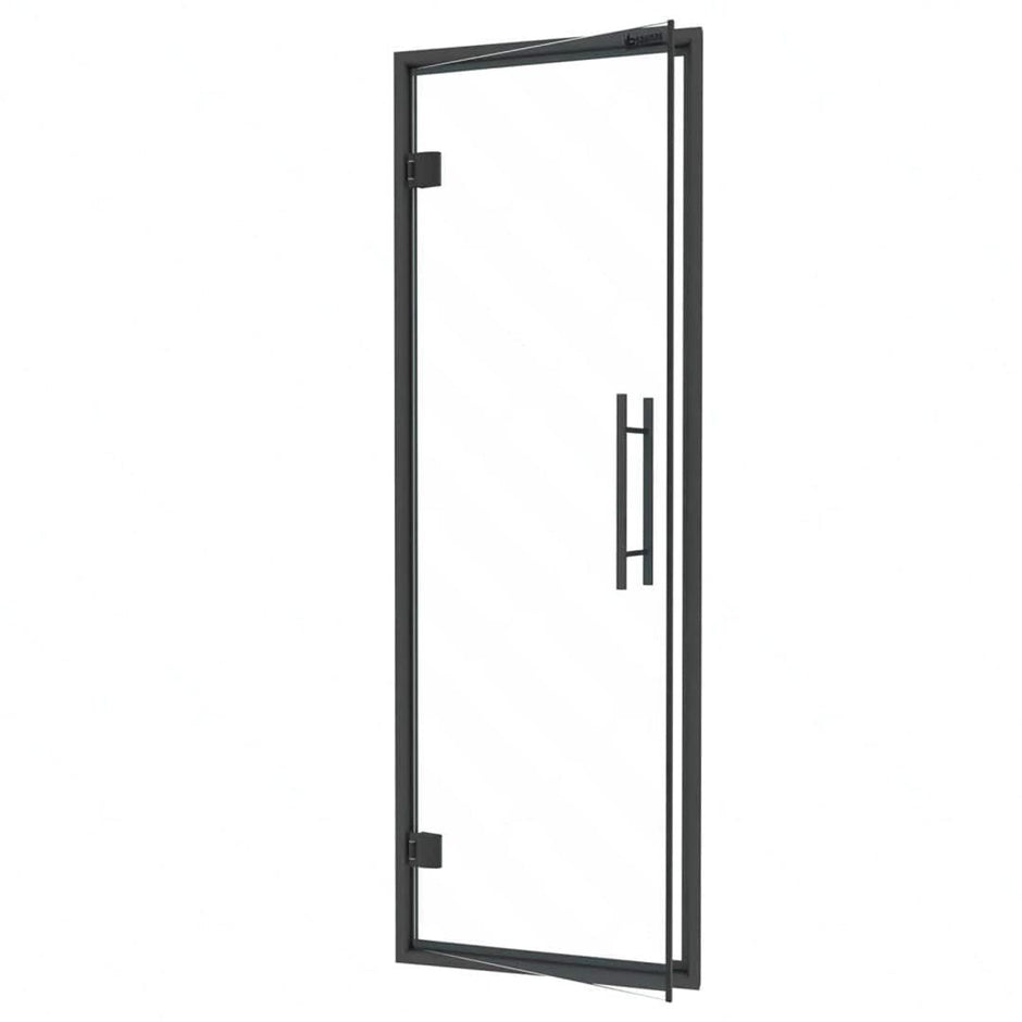 Black Aluminum Frame Steam Room Door, Clear Glass, 685x2095mm (27″ x 82 1/2″)
